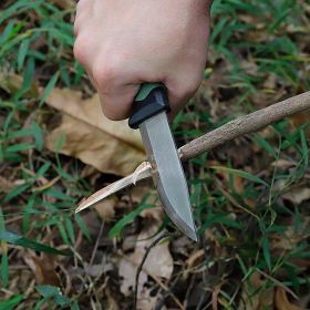 Fixed Blade Camping Knife with Rotatable Sheath 4.1 Inch Stainless Steel
