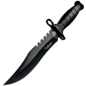Fixed Blade Knife with Nylon Sheath in NonSlip Handle and Black High Carbon