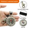 Mini Waterproof Shockproof Compass With Keychain Emergency Survival Equipment
