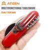 Folding Camping Utensils Cutlery Set 4in1 Stainless Steel Spoon Fork Knife
