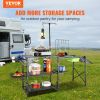 VEVOR Portable Camping Kitchen Table w/ Carrying Bag 3 Side Tables and 2 Shelves