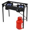 Double Burner Outdoor Stove BBQ Grill with 150000 BTU Capacity