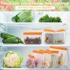 Orange 12 Pack Reusable Food Storage Bags Stand Up - Leakproof Reusable Freezer
