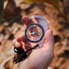 GOXAWEE Outdoor Backpacking Transparent Plastic Compass Tool For Camping;