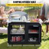 VEVOR Aluminum Portable Camping Kitchen Detachable Windscreen Storage Organizer