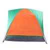 Double Door Camping Dome Tent in Orange and Green for 2-Person Use