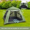 Quick Open Four-Person Family Tent, Green 