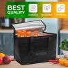 Insulated Food Delivery Bag 13" x 14" x 8". Pack of 2 Black Insulated Bags for