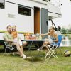 Round Foldable Lightweight Table with Double Lockable Doors