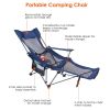 Foldable Camping Chair 330LBS Load Heavy Duty Steel Lawn Chair Collapsible