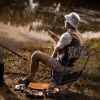 The Foldable Patio Chair with Storage Pocket Backrest for Camping Hiking