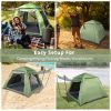 Quick Open Four-Person Family Tent, Green 