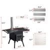 Wood Camping Stove Black 57.5x31x37cm