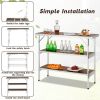 Folding Camping Table with 2Tier Open Shelves for Outdoor BBQ