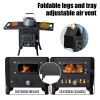 Wood Camping Stove Black 57.5x31x37cm