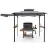 10.5 x 5FT Grill Gazebo with Side Awning & Double-Tiered Top