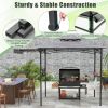 10.5 x 5FT Grill Gazebo with Side Awning & Double-Tiered Top