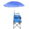 Double Folding Picnic Chairs w/Umbrella Mini Table Beverage Holder Carrying Bag
