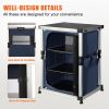 VEVOR Camping Kitchen Table Popup Aluminum Portable Folding Cook Station with 3