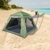 Quick Open Four-Person Family Tent, Green 