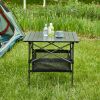 Folding Outdoor Table with Carrying Bag – Lightweight Aluminum, Rollup Design