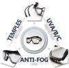 Pack of 300 Anti-Fog Safety Glasses with Foam Padding in Bulk. Anti Scratch.