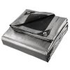 12x24ft Heavy Duty Poly Tarp - Silver+Black for Camping & Outdoor Use