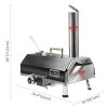 Black 12 Wood Fired Outdoor Pizza Oven - Portable Hard Wood Pellet Pizza Oven -