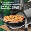 Black 12 Wood Fired Outdoor Pizza Oven - Portable Hard Wood Pellet Pizza Oven -