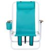 Folding Beach Chair with Cup Holder and Wooden Armrests - 4 Position