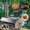 Black 12 Wood Fired Outdoor Pizza Oven - Portable Hard Wood Pellet Pizza Oven -