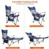 Foldable Camping Chair 330LBS Load Heavy Duty Steel Lawn Chair Collapsible