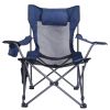 Foldable Camping Chair 330LBS Load Heavy Duty Steel Lawn Chair Collapsible