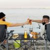 Portable Folding Camping Table Foldable Beach Table Aluminum Alloy Frame with 2