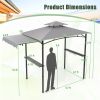 10.5 x 5FT Grill Gazebo with Side Awning & Double-Tiered Top