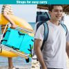 Folding Beach Chair with Cup Holder and Wooden Armrests - 4 Position