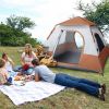 Spring Quick Opening Four-Person Family Tent, Brown 
