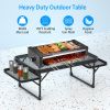 Foldable Camping Table Collapsible Picnic Aluminum Alloy Grill Stand 88LBS Max