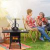 Black Iron Panel Camping Stove with Chimney - 77.54149cm