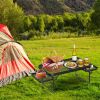 Foldable Camping Table Collapsible Picnic Aluminum Alloy Grill Stand 88LBS Max