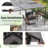 10.5 x 5FT Grill Gazebo with Side Awning & Double-Tiered Top