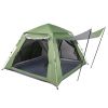 Quick Open Four-Person Family Tent, Green 