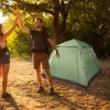 Quick Open Four-Person Family Tent, Green 