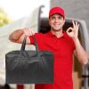 Insulated Food Delivery Bag 13" x 14" x 8". Pack of 2 Black Insulated Bags for