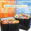 Insulated Food Delivery Bag 13" x 14" x 8". Pack of 2 Black Insulated Bags for