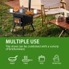 Black Iron Panel Camping Stove with Chimney - 77.54149cm