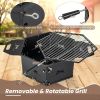 Portable Charcoal Grill Stove with Rotatable and Foldable Design