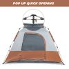 Spring Quick Opening Four-Person Family Tent, Brown 