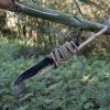 Fixed Blade Knife with Nylon Sheath in NonSlip Handle and Black High Carbon