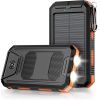 10000mAh Portable Fast Charging Power Bank with Solar Charging & Flashlight